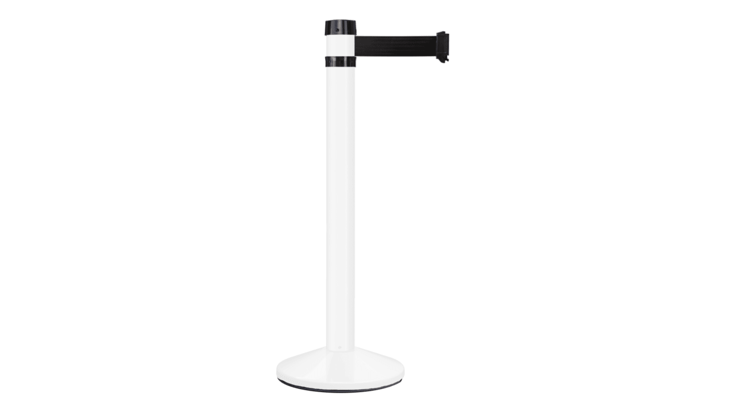 Viso White Aluminium Retractable Barrier, 4m, Black Tape