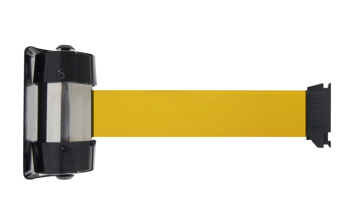 Viso Yellow Steel Retractable Barrier, 2m, Yellow Tape