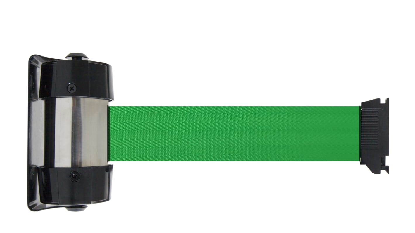 Viso Green Steel Retractable Barrier, 2m, Green Tape