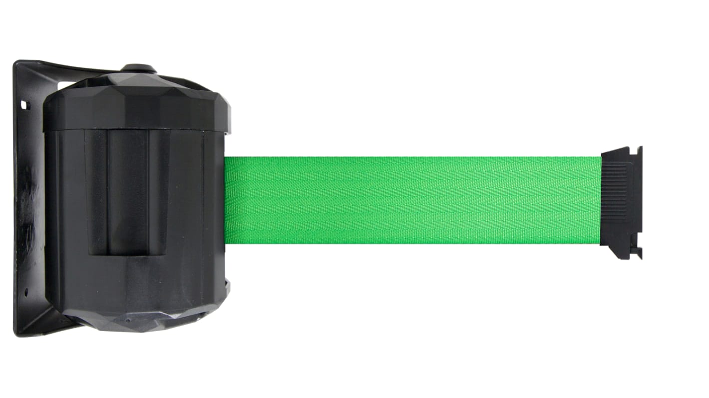 Viso Green Steel Retractable Barrier, 2m, Green Tape