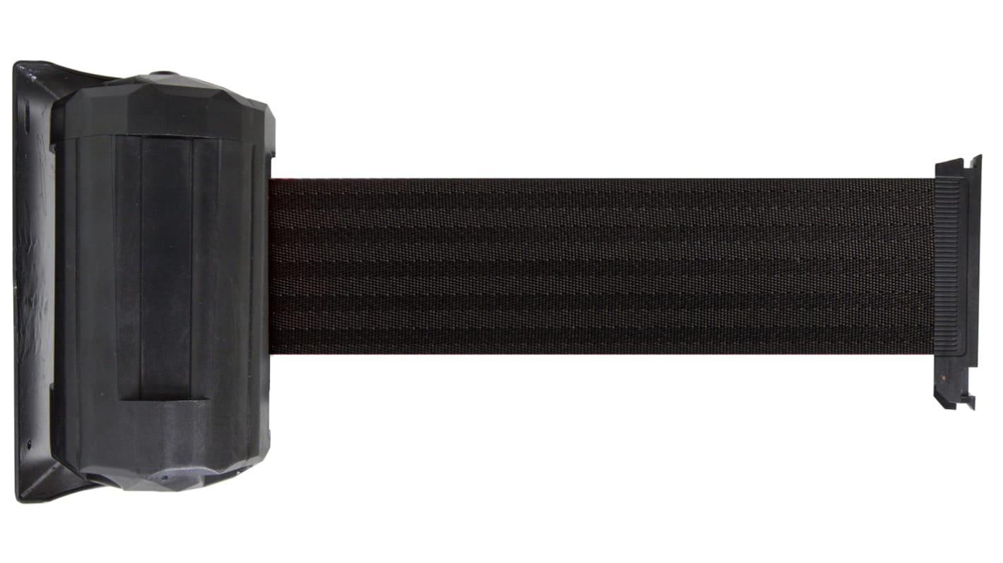 Viso Black Steel Retractable Barrier, 4m, Black Tape