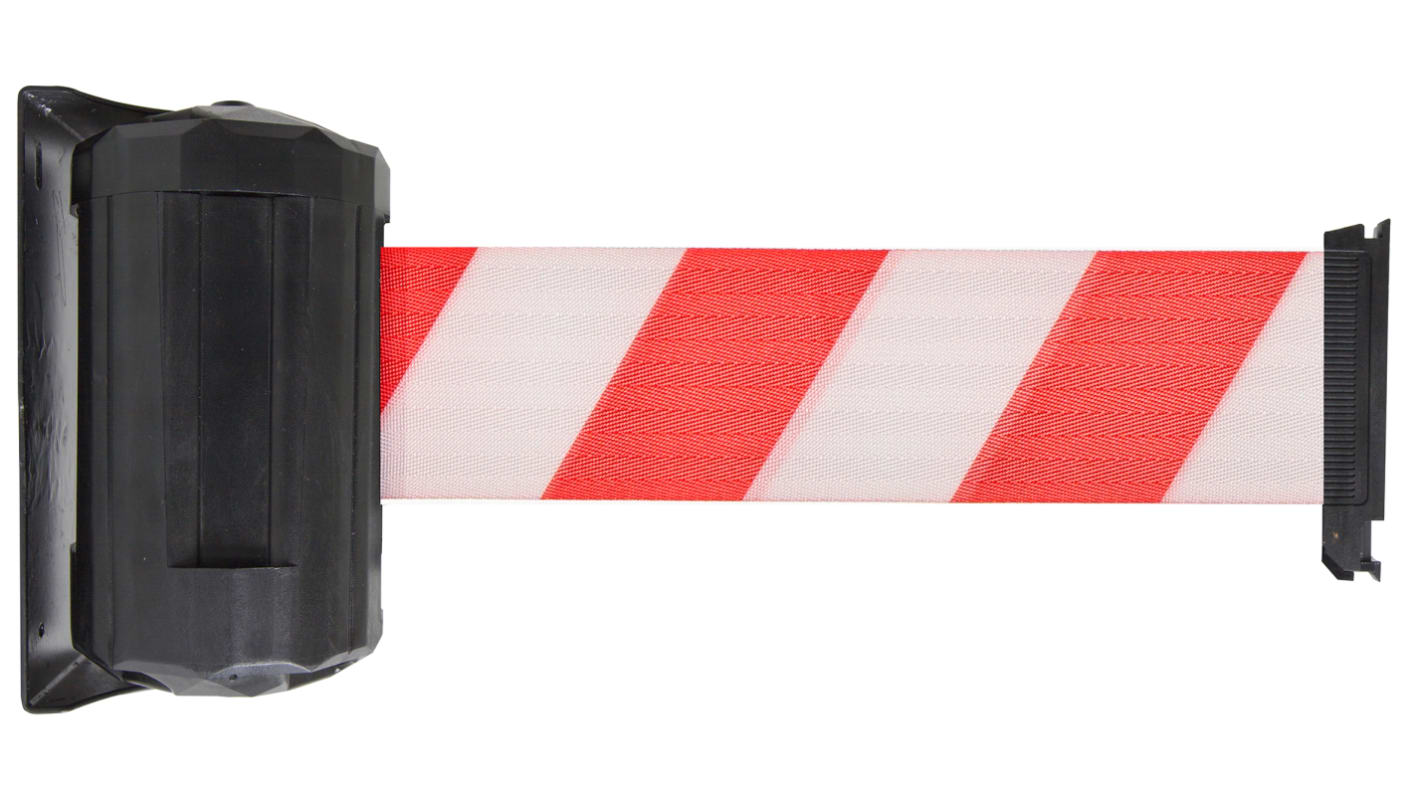 Viso Red & White Steel Retractable Barrier, 4m, Red, White Tape