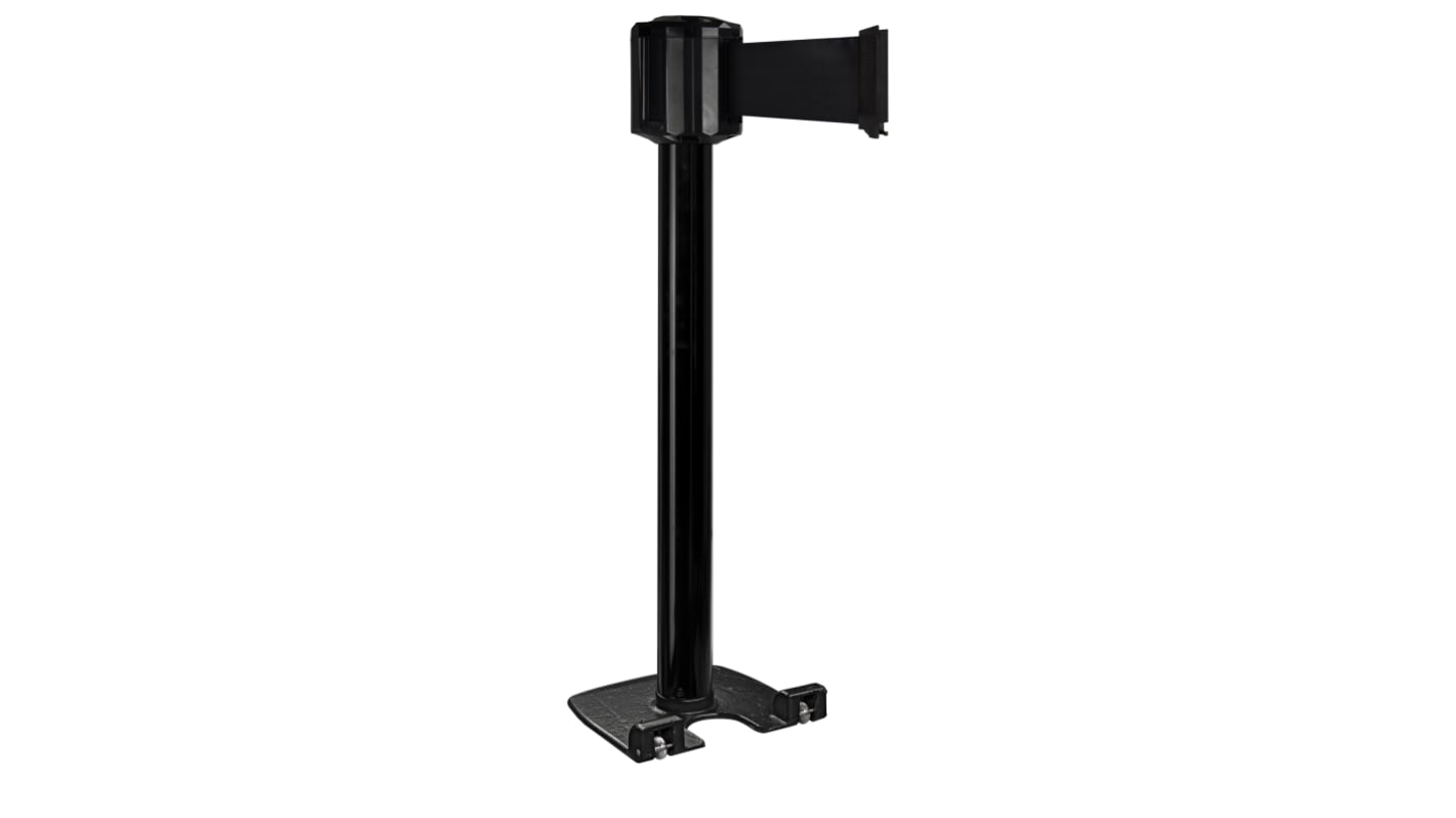 Viso Black Aluminium Retractable Barrier, 10m, Black Tape