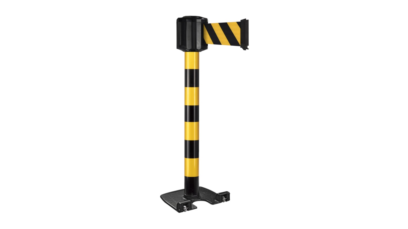 Viso Black & Yellow Aluminium Safety Barrier, 10m, Black, Yellow Tape