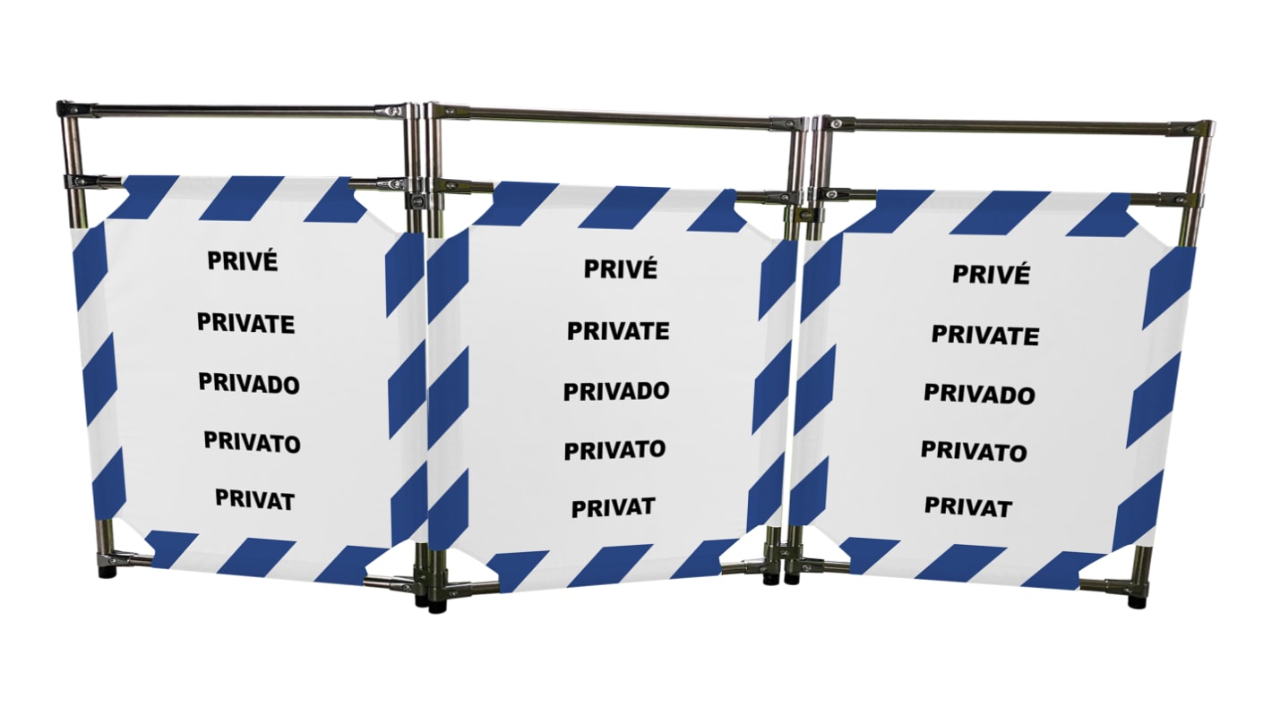 Viso Blue, White Stainless Steel Folding Barrier