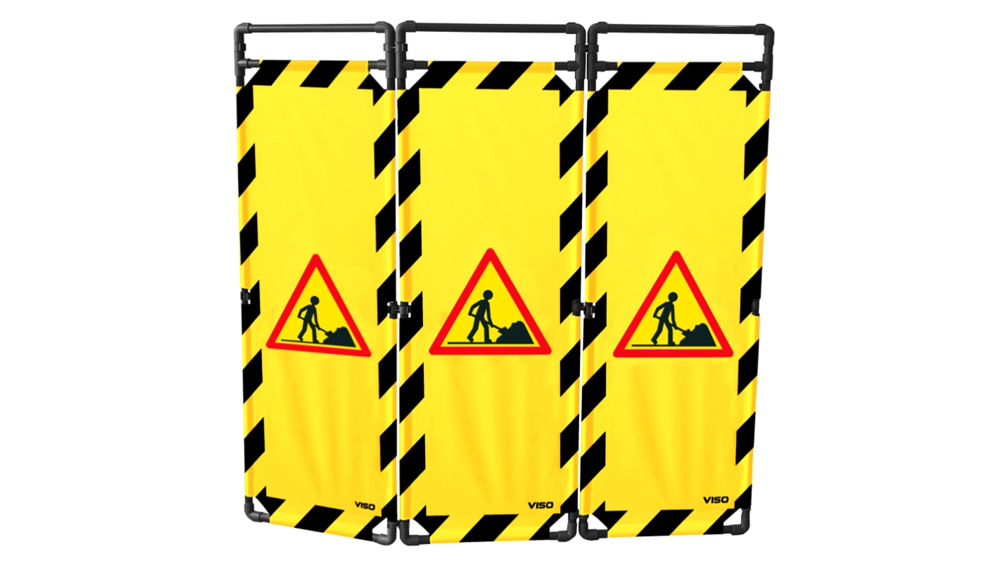 Viso Black & Yellow Polyester Safety Barrier, Black, Yellow Tape