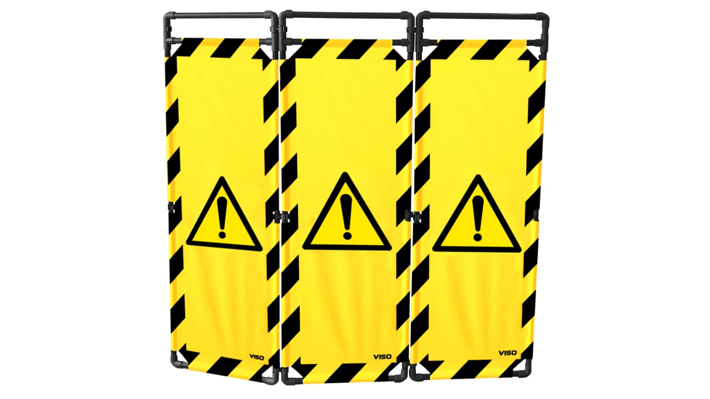 Viso Black & Yellow Polyester Safety Barrier, Black, Yellow Tape