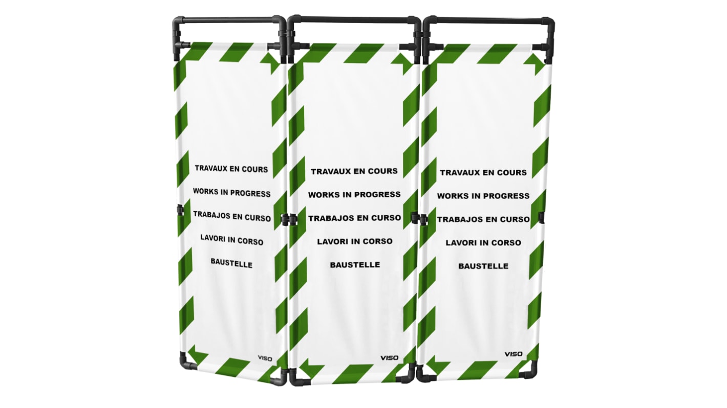 Barriera di sicurezza Viso in PVC, col. Verde/Bianco