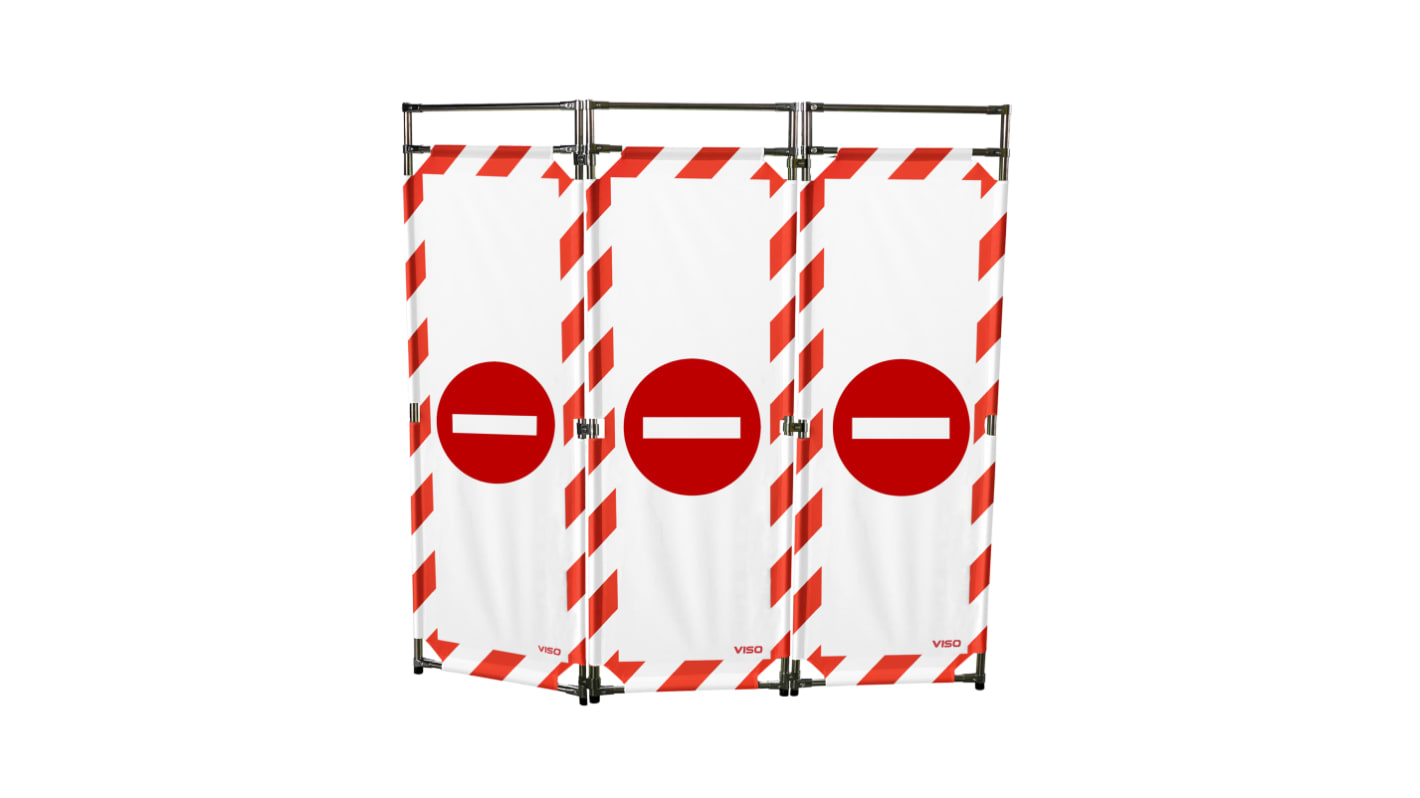 Viso Red & White Stainless Steel Folding Barrier