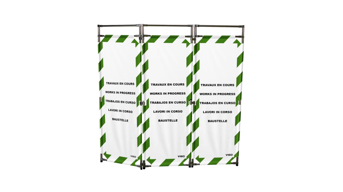 Viso Green/White Stainless Steel Folding Barrier