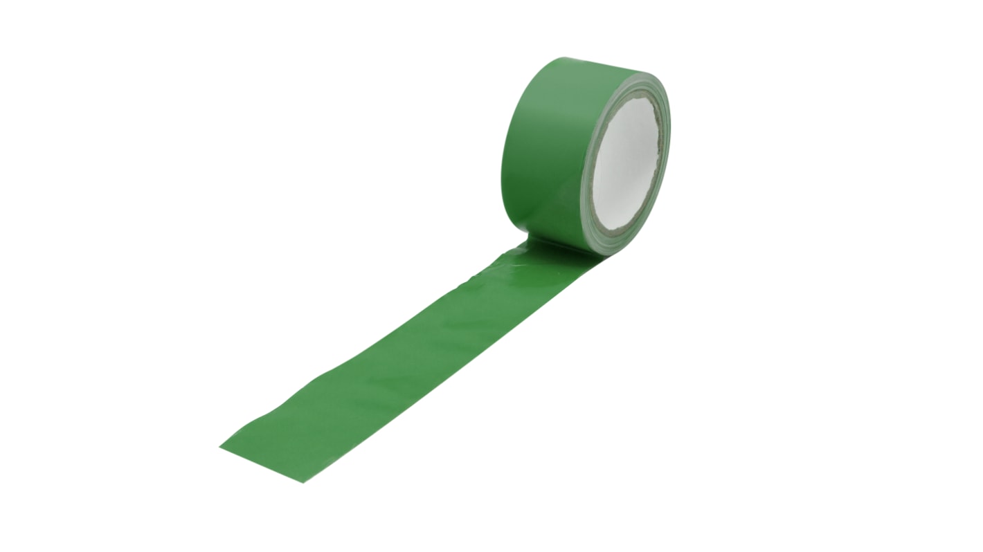 RS PRO Green PVC 33m Hazard Tape, 0.15mm Thickness