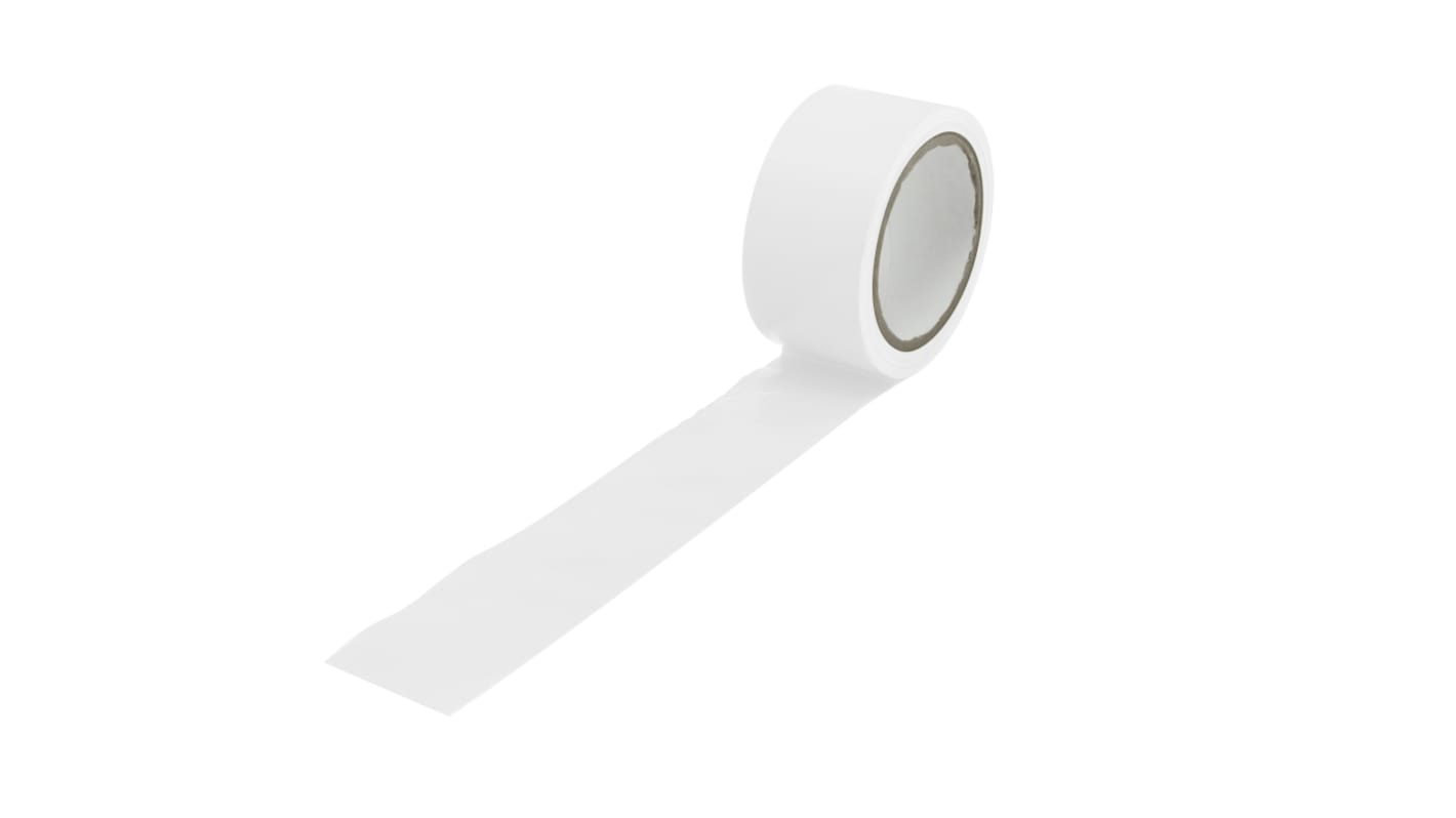 RS PRO White PVC 33mm Hazard Tape, 0.15mm Thickness