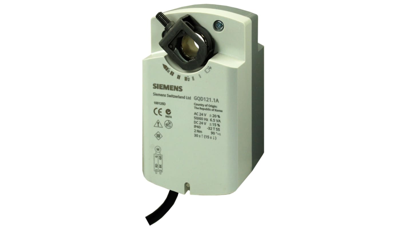 Actuador de compuerta Siemens, par 2Nm, 24 V c.a./c.c, 4.5W