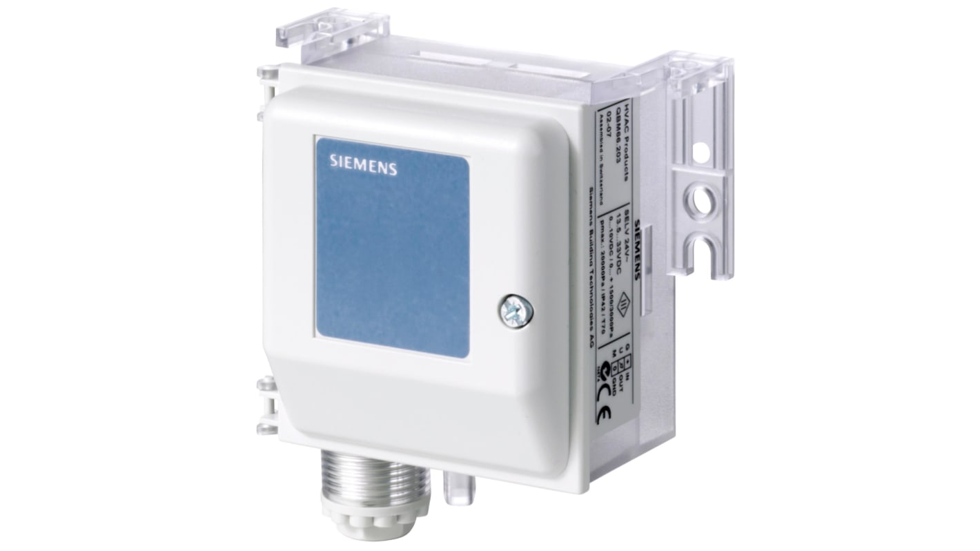 Siemens Pressure Sensor, 0Pa Min, 500Pa Max, Differential Reading