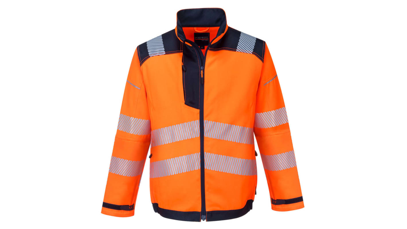 Portwest T500 Orange/Navy Unisex Hi Vis Jacket, M