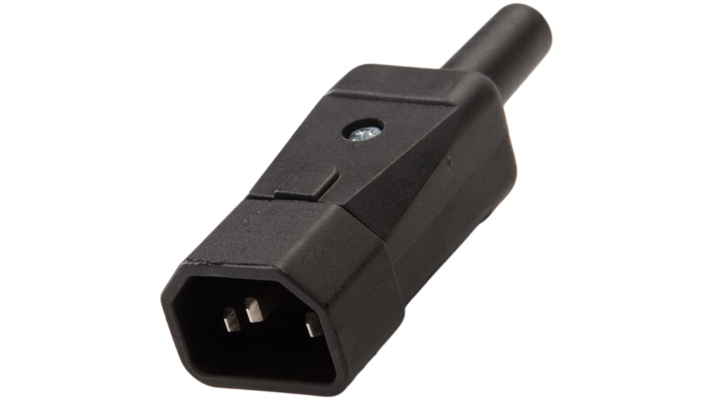 RS PRO C14 Cable Mount IEC Connector Male, 10A, 250 V