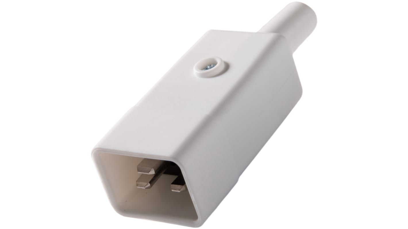 Conector IEC C20 macho RS PRO, Recto, Montaje de Cable, 250 V, 16A