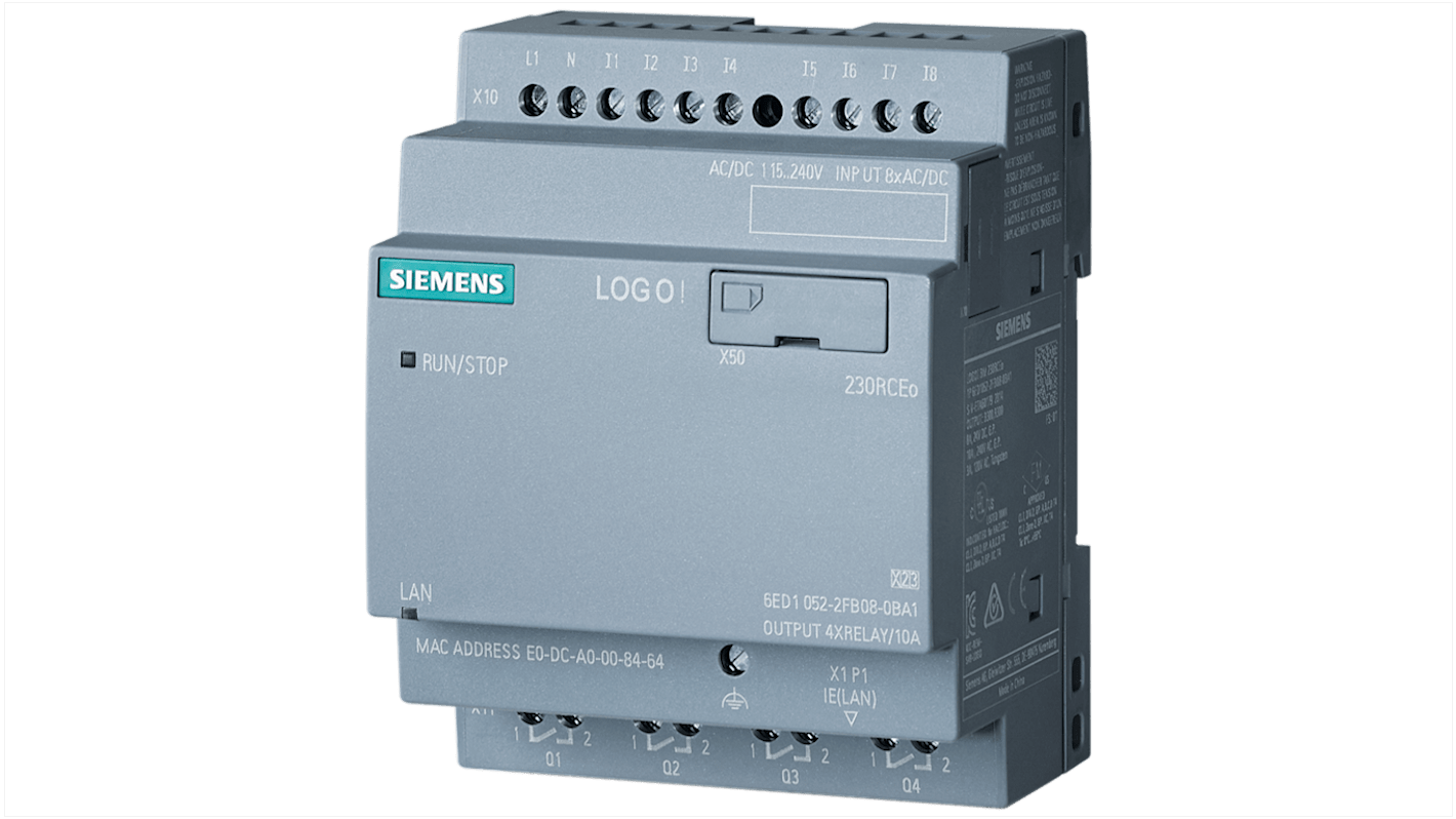 Modulo logico Siemens LOGO!, ingressi: 8, uscite: 4, 240 V DC