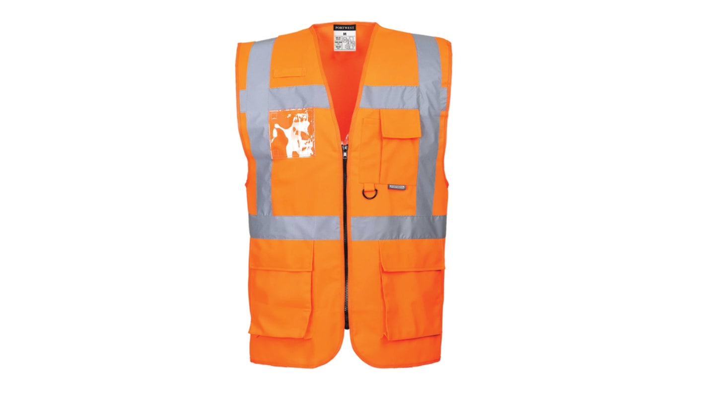 Gilet alta visibilità Arancione Portwest, S, , chiusura con Cerniera lampo