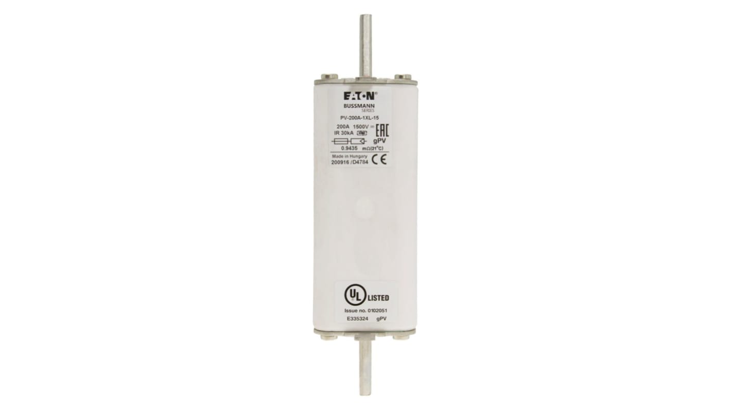 Fusible de cuchillas Eaton, 1XL, 1.5kV, 200A, IEC 60269-6, UL 248-19