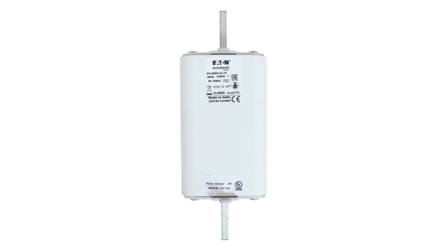 Fusibile con linguette, Eaton, 400A, fusibile 3L, standard IEC 60269-6, UL 248-19 1.5kV