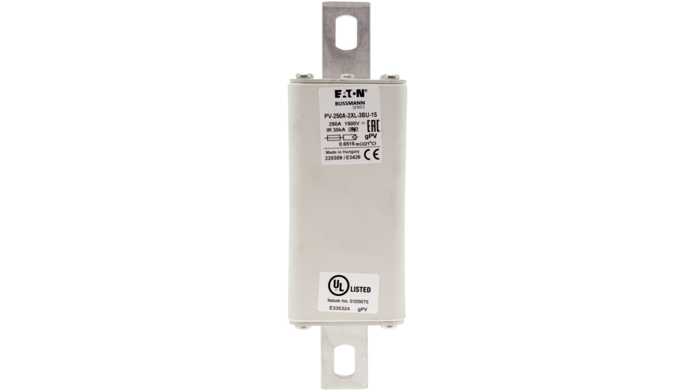 Fusible de cuchillas Eaton, 205 x 78 x 89mm, 1.5kV, 250A, IEC 60269-6