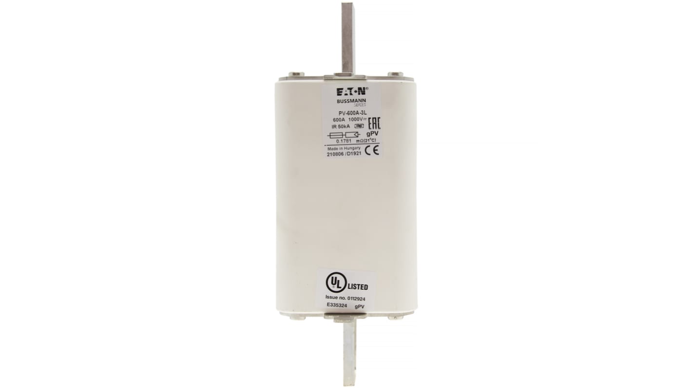 Fusible de cuchillas Eaton, 205 x 75 x 75mm, 1kV, 600A, IEC 60269-6