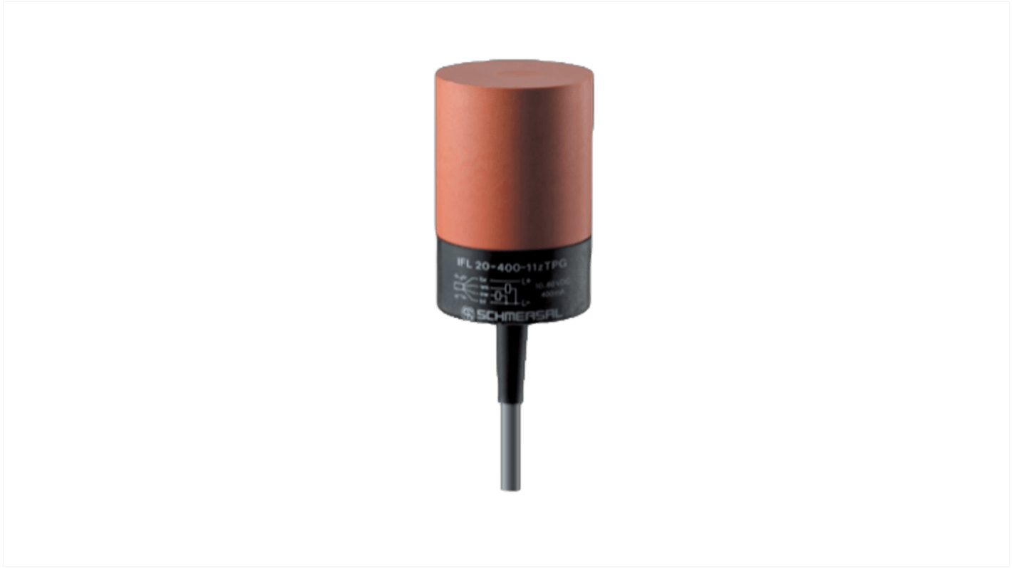Sensor inductivo Schmersal, alcance 20 mm, salida PNP, 10 → 60 V cc, IP67
