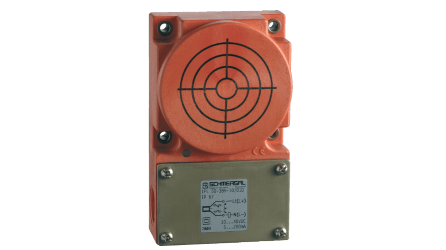 Sensor inductivo Schmersal, alcance 70 mm, salida PNP, 10 → 60 V cc, IP67