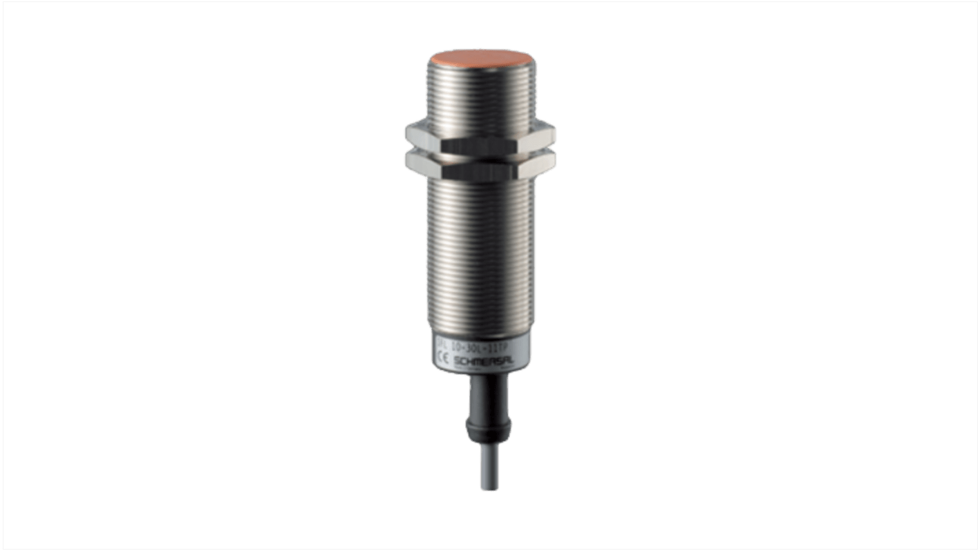 Sensor inductivo Schmersal, M30 x 1.5, alcance 10 mm, salida PNP, 10 → 60 V cc, IP67