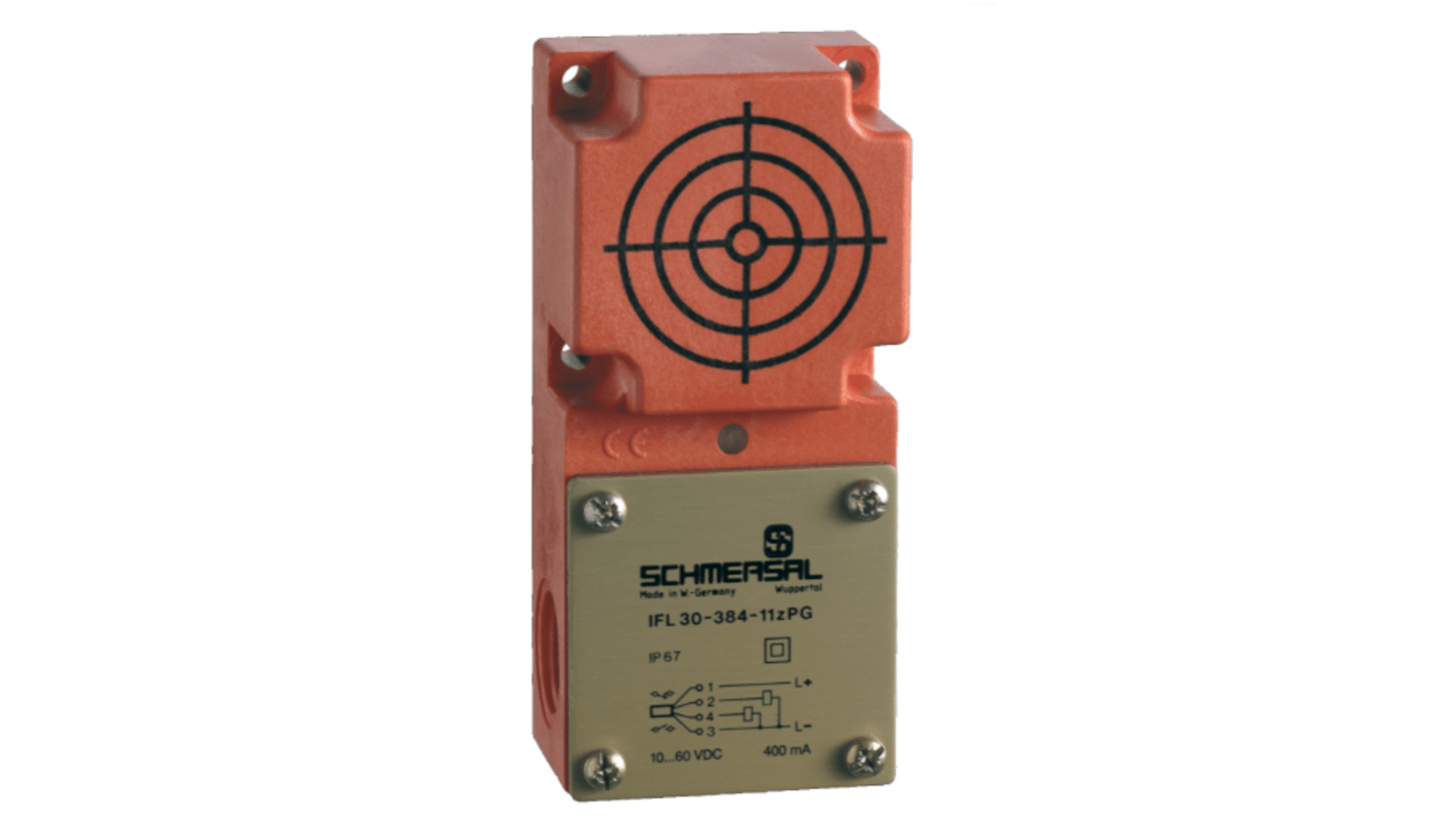 Sensor inductivo Schmersal, alcance 30 mm, salida PNP, 10 → 60 V cc, IP67