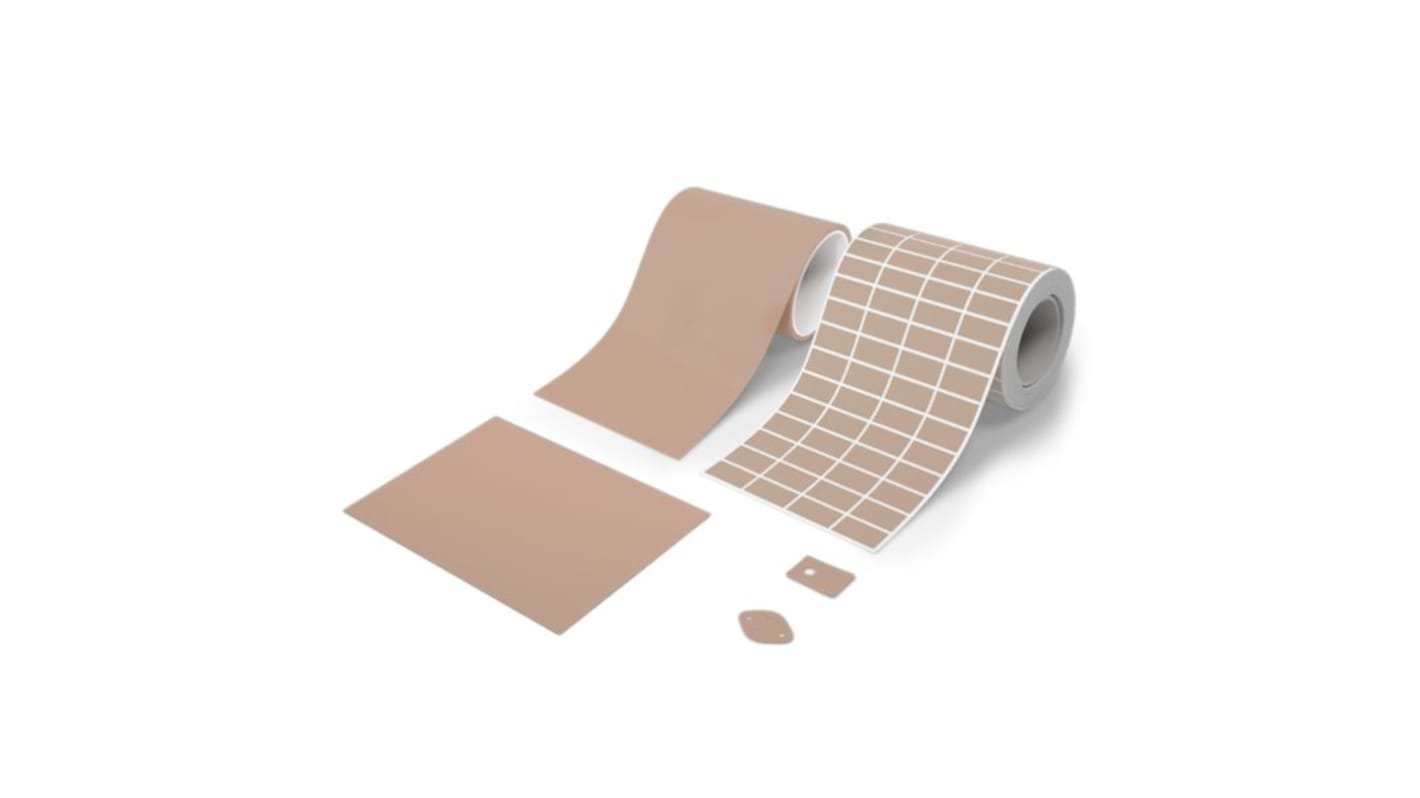 Bergquist K1300 Series Self-Adhesive Thermal Interface Pad, 0.006in Thick, 1.3W/m·K, Silicone, 250 x 11.5 x 0.006in
