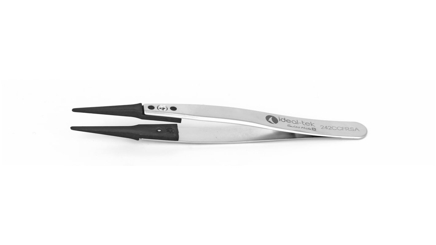 ideal-tek 115 mm, Stainless Steel, Straight, ESD Tweezers