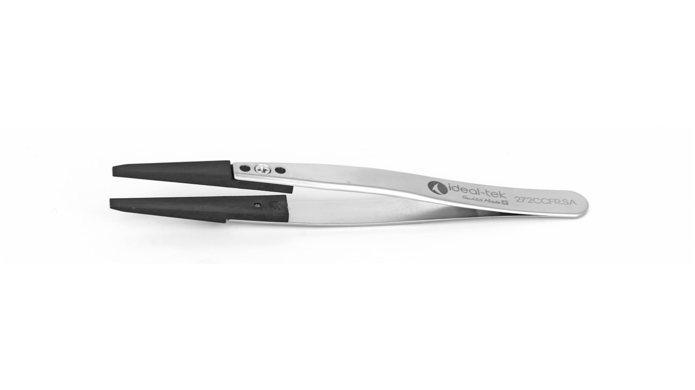 ideal-tek 115 mm, Stainless Steel, Straight, ESD Tweezers