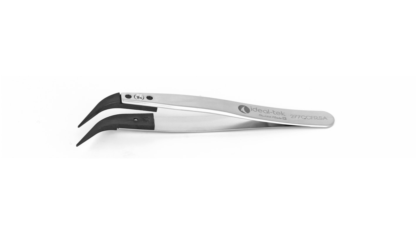 ideal-tek 105 mm, Stainless Steel, Curved, ESD Tweezers