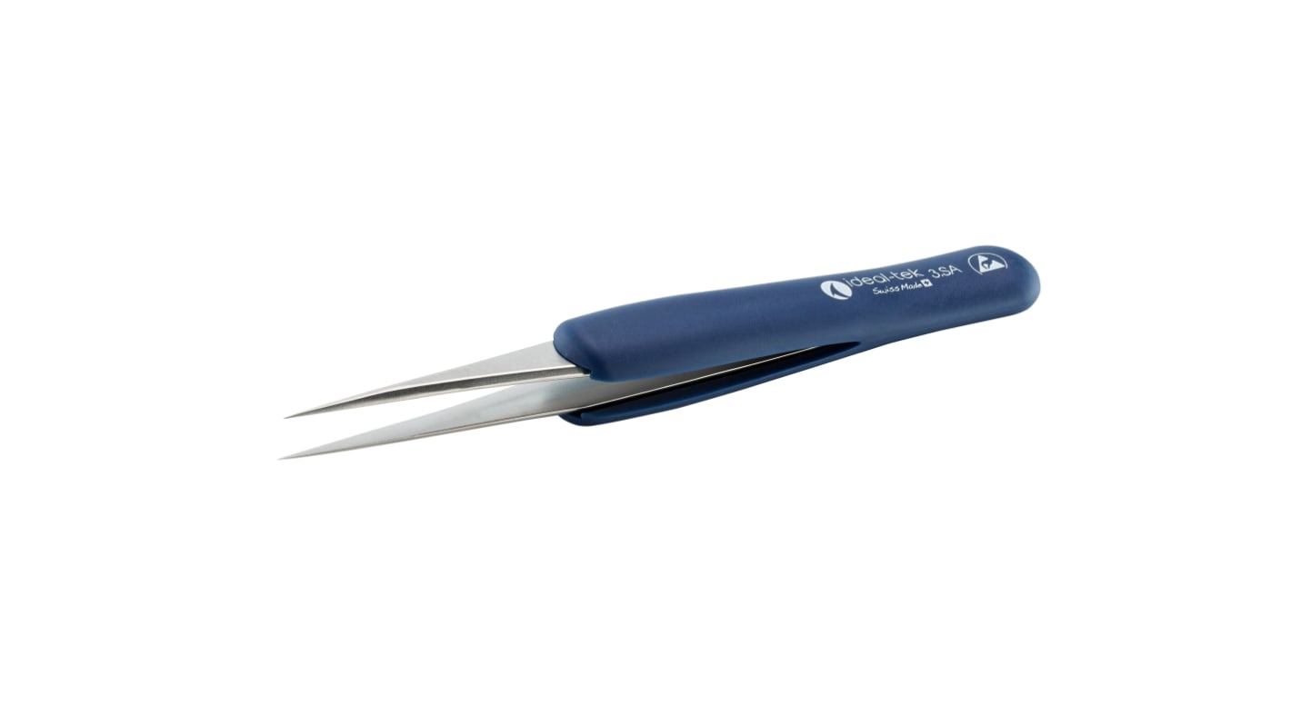 ideal-tek 125 mm, Stainless Steel, Straight, ESD Tweezers