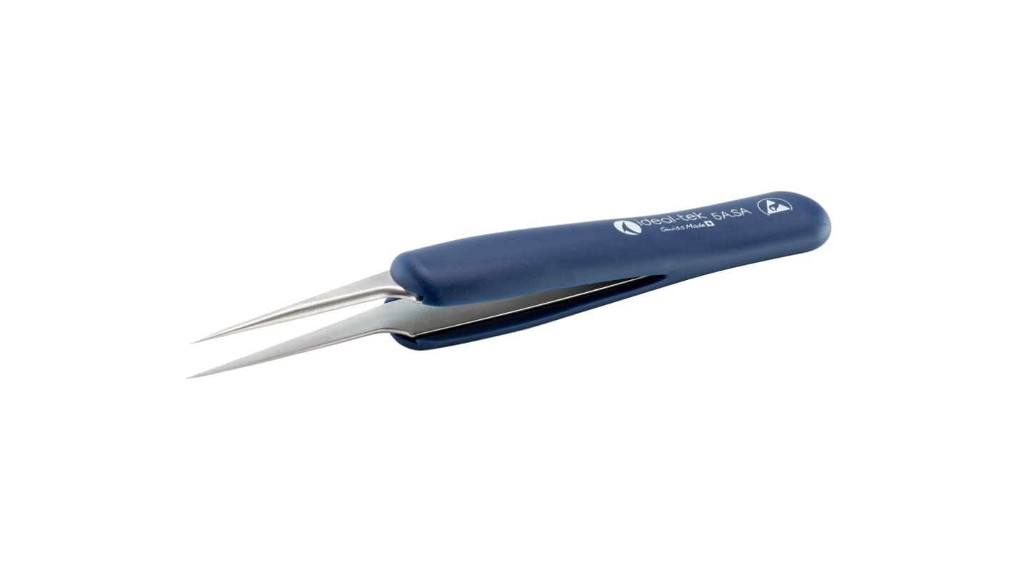 ideal-tek 115 mm, Stainless Steel, Straight, ESD Tweezers