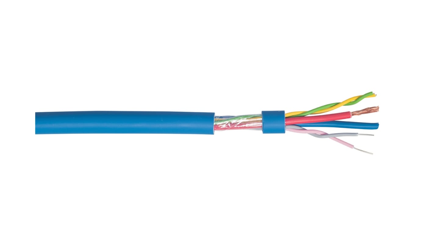 CAE Groupe MDC2152 Data Cable, 2 Cores, 1.5 mm², Screened, 100m, Blue Halogen Free Compound Sheath, 16 AWG