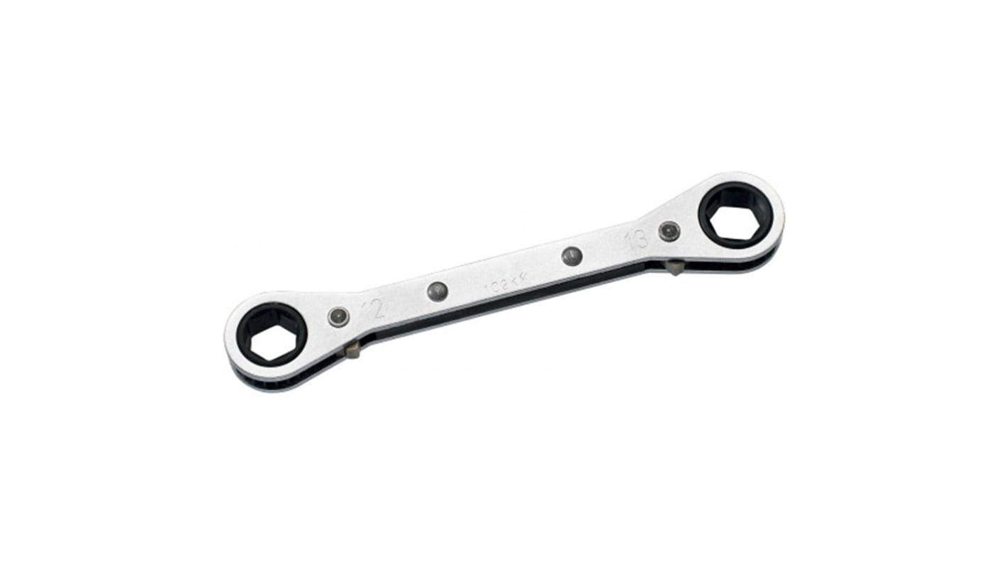 SAM Ratchet Combination Spanner, 135 mm Overall, 8 mm, 10 mm Jaw Capacity