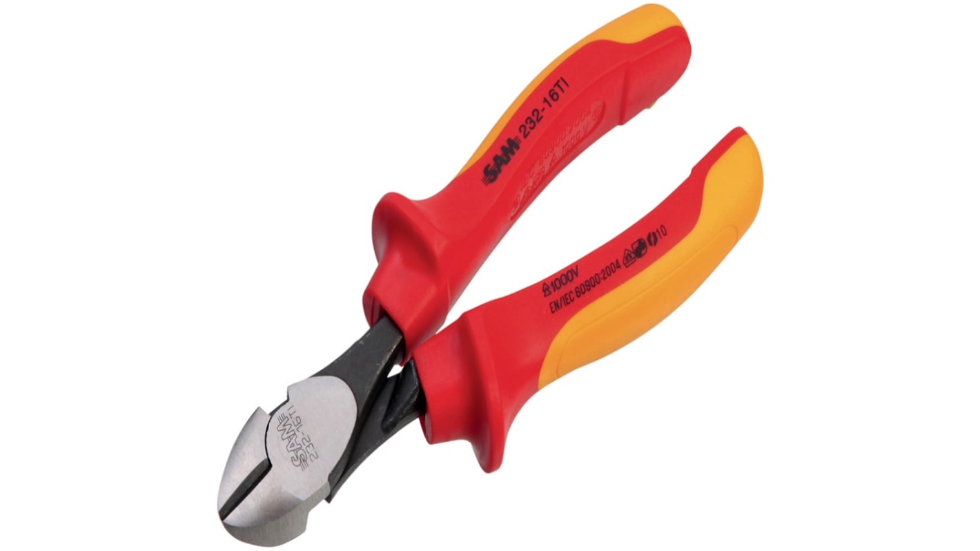 SAM 232-18TI-FME Pliers, 185 mm Overall, Straight Tip, VDE/1000V, 21mm Jaw