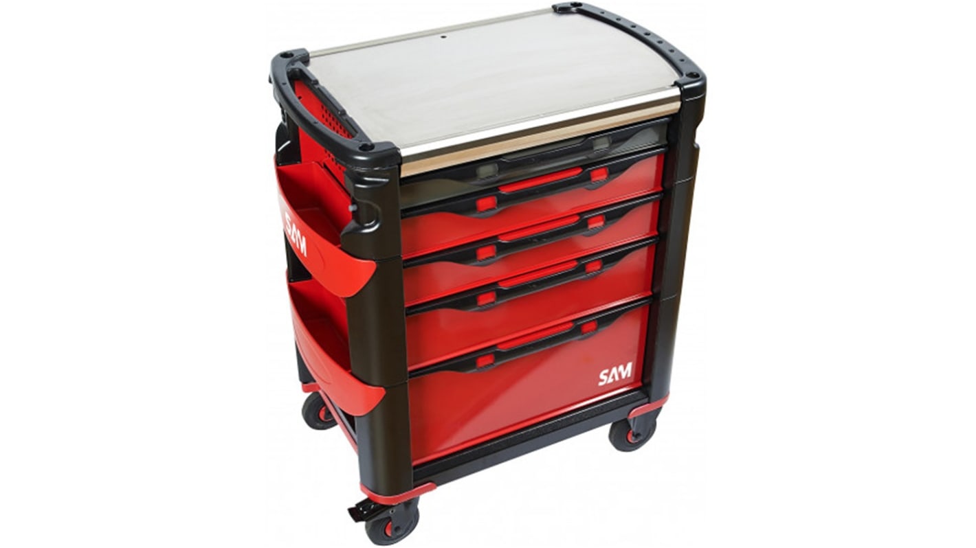 SAM 5 drawer Magnet Wheeled Tool Trolley, 1m x 510mm x 834mm