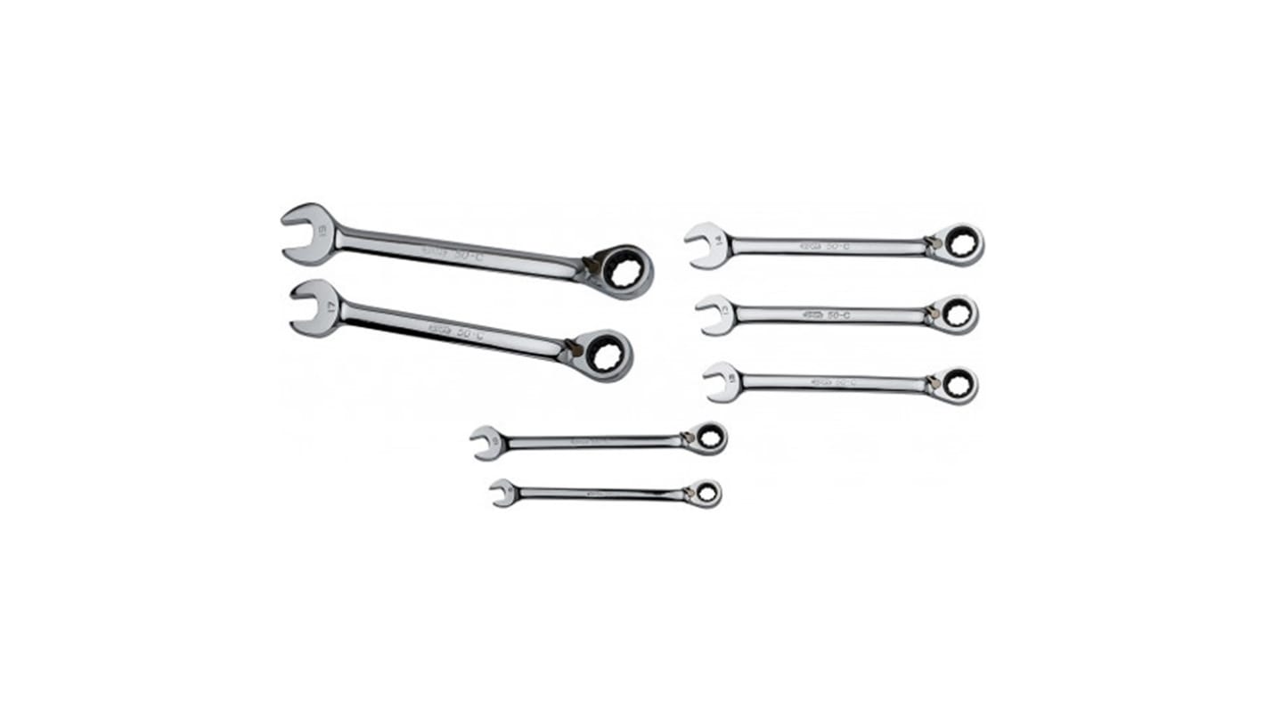 SAM 50-C Series 7-Piece Combination Spanner Set, 8 → 19 mm, Chrome Vandium Steel