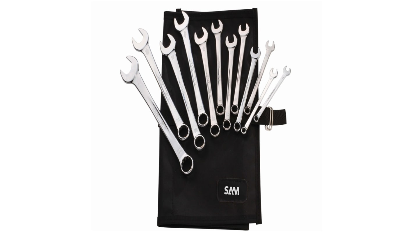 SAM 50N-J16SF Series 16-Piece Combination Spanner Set, 3.2 → 17 mm, Chrome Vanadium Steel