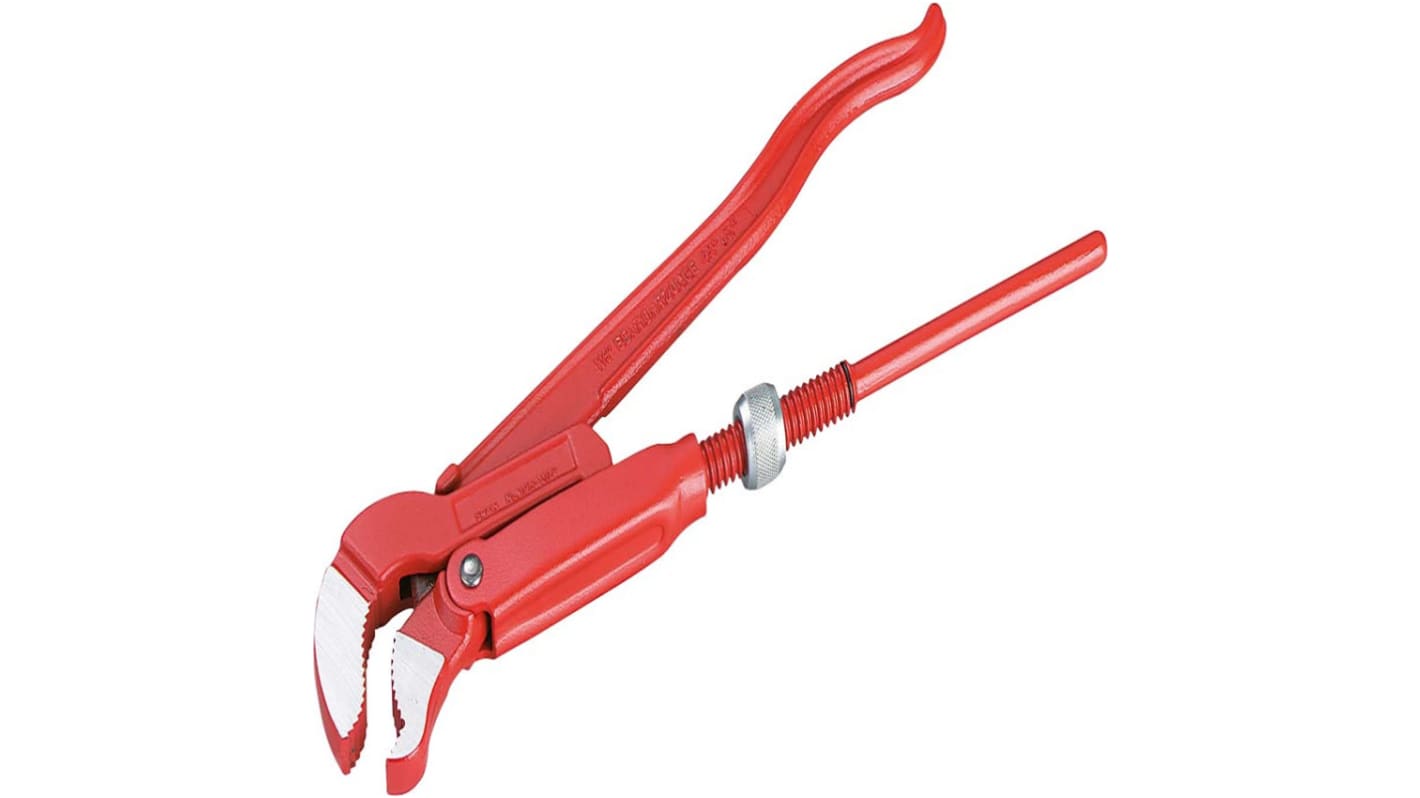 SAM 634-21 Pipe Wrench, 235 mm Overall, Bent Tip, 10mm Jaw