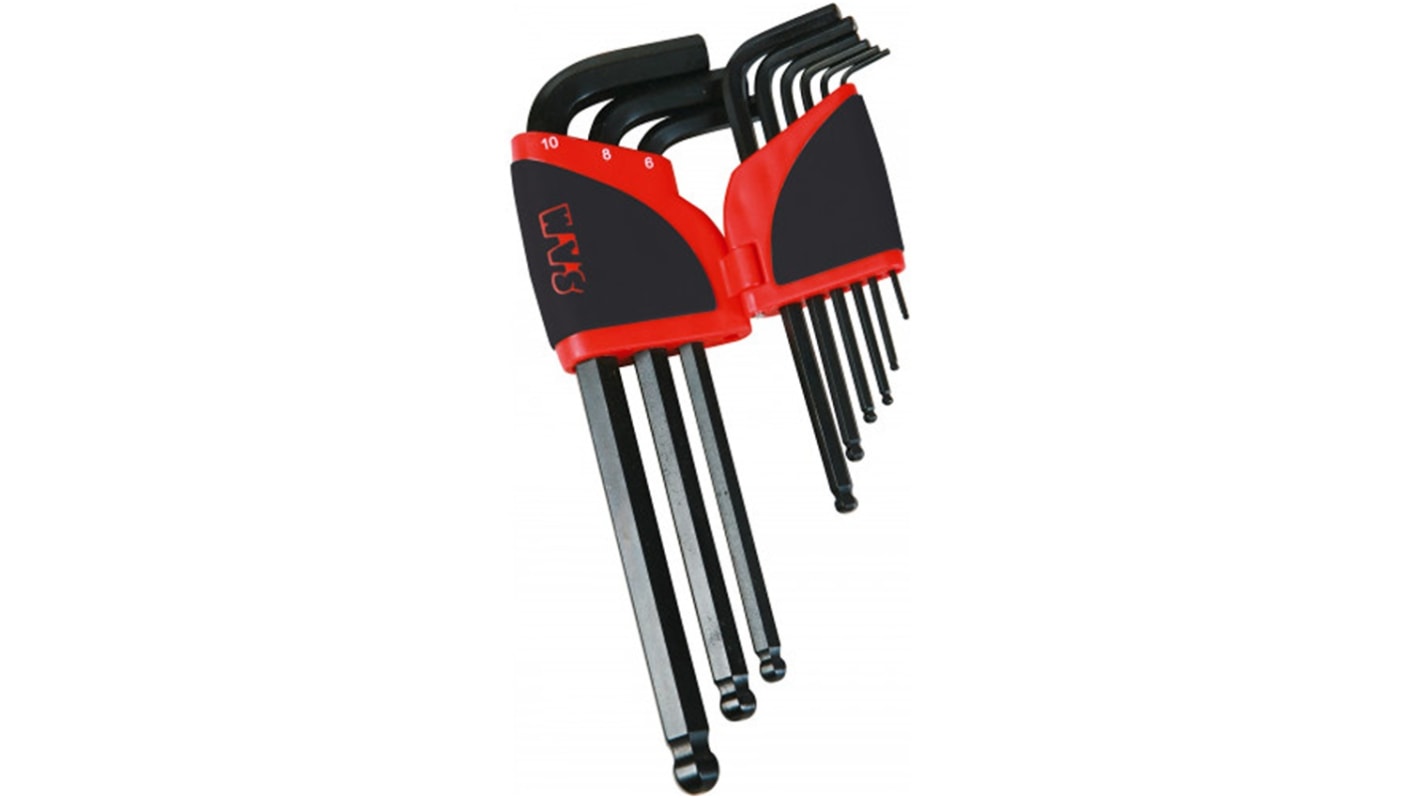 SAM 9 piece Round Metric Hex Key, 2.5 → 10mm