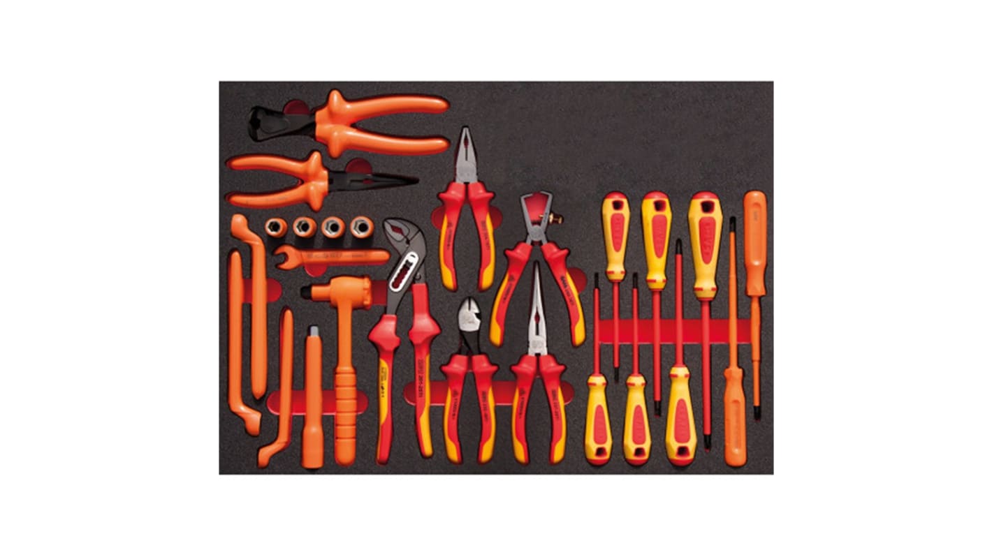 SAM 25 Piece Insulated Tool Box Tool Kit with Modules, VDE Approved