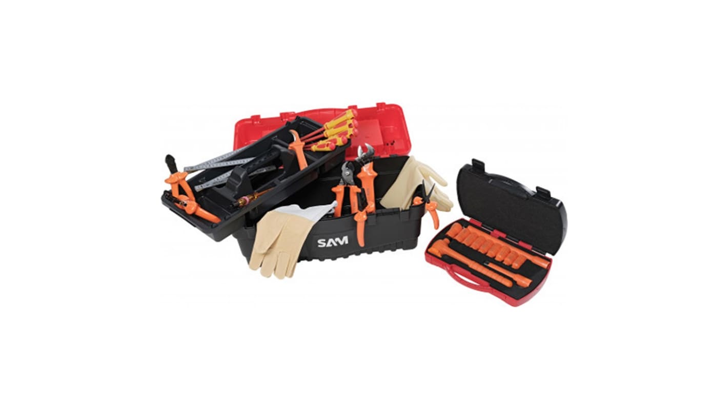 SAM 36 Piece Electrician's Maintenance Kit Tool Kit with Box, VDE Approved