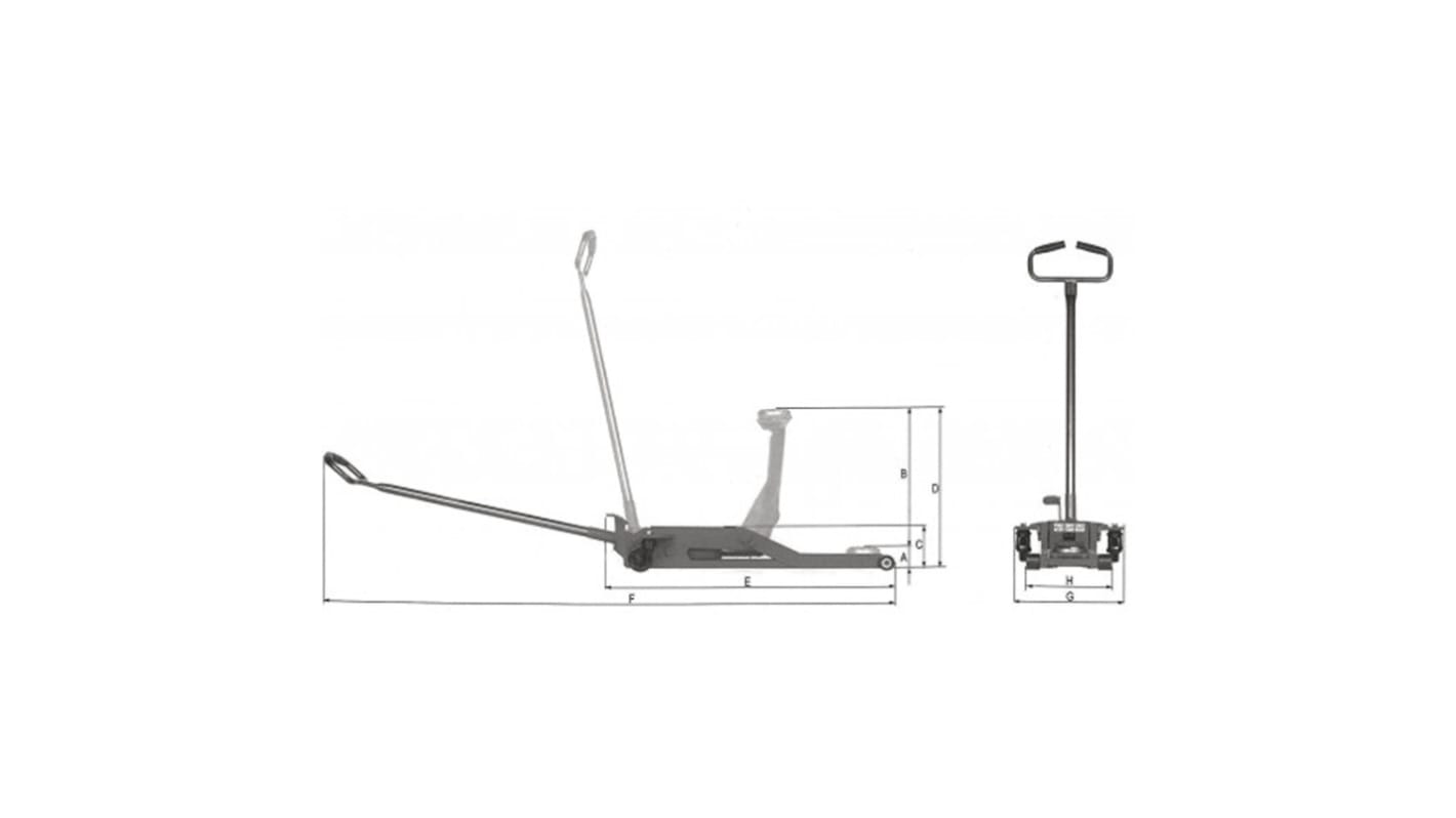 Cric idraulico SAM, portata max 1.5t