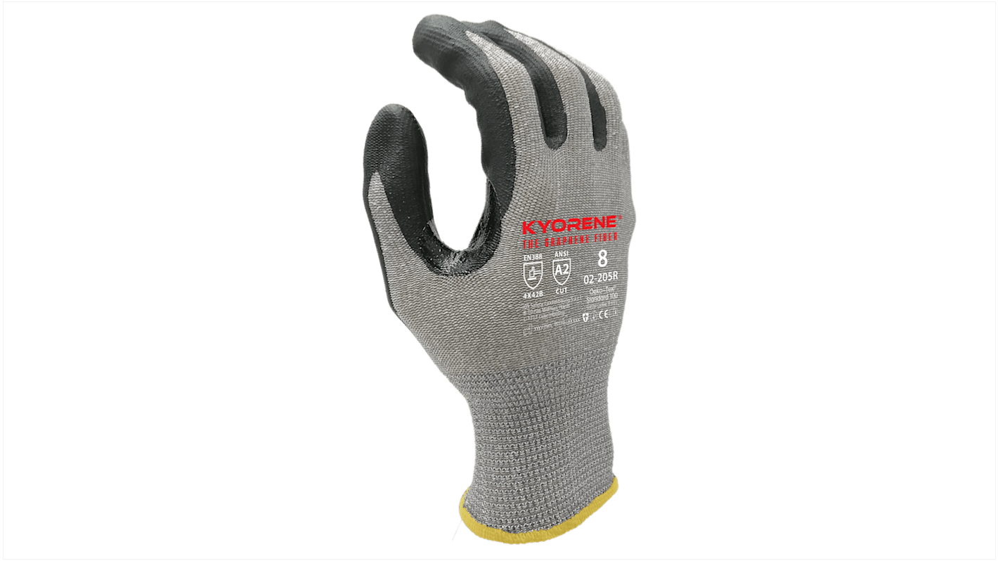 Gants KYORENE 02-205R taille 10, Résistant à l'abrasion/ coupures, 12 Paires, Noir, gris