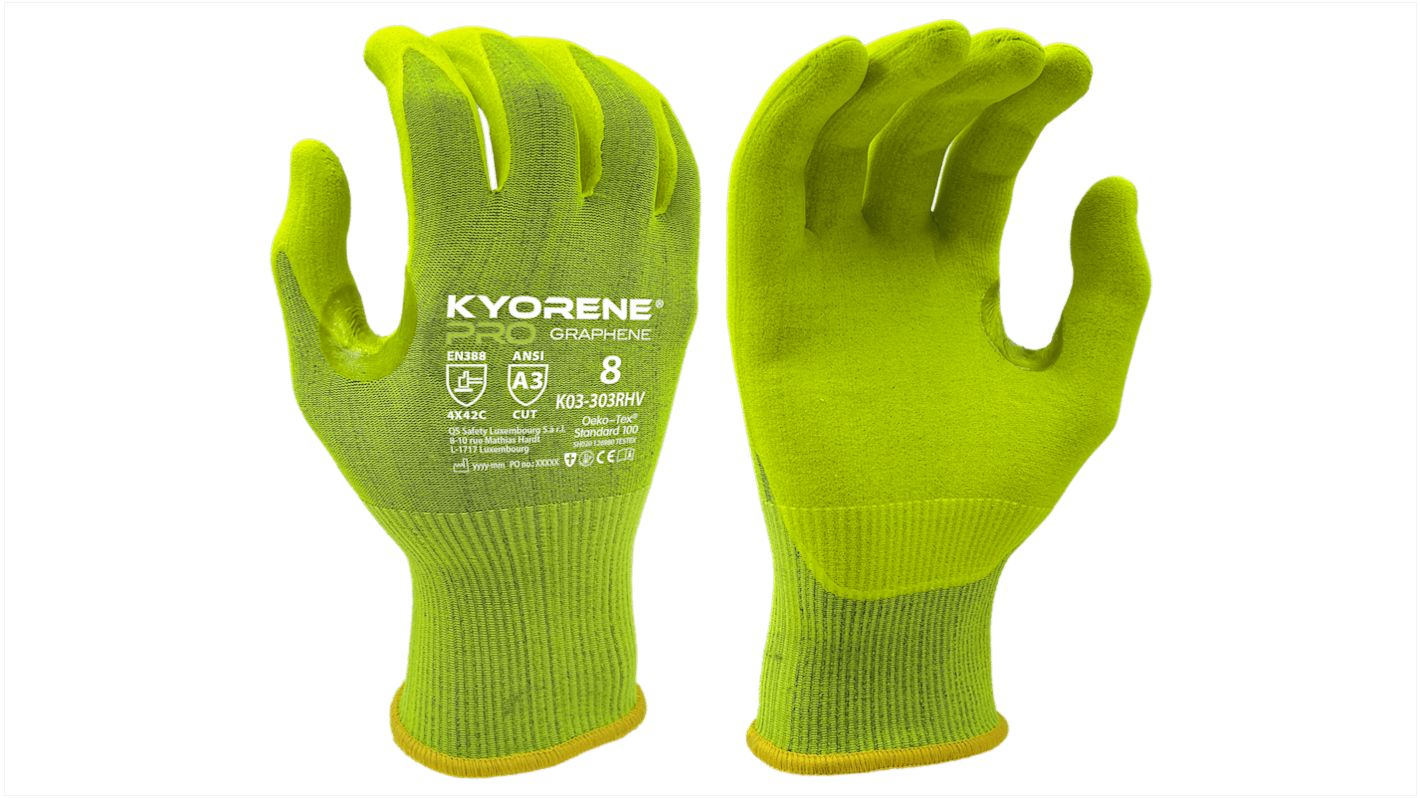 K03-303R HV taille 10 | KYORENE K03-303R HV Yellow Graphene, Nylon Cut ...